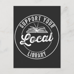 support your local librarY Square Sticker T-Shirt Holiday Postcard