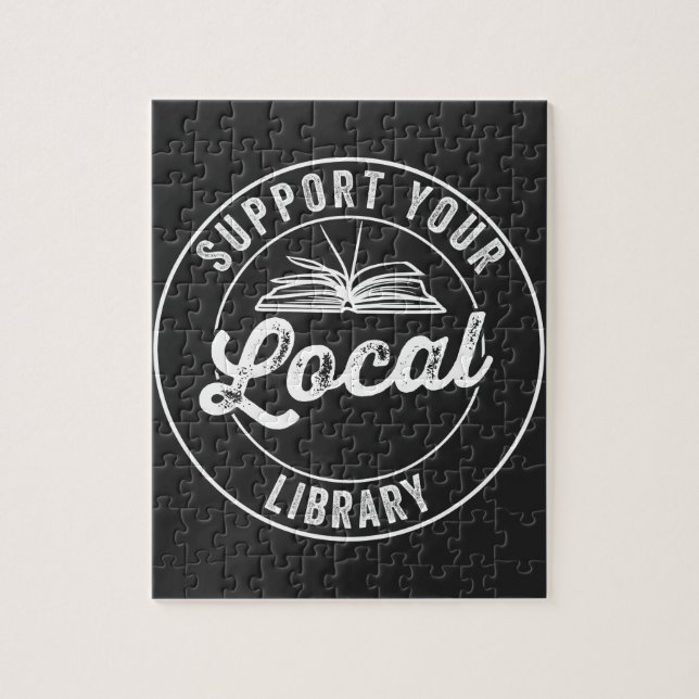 support your local librarY Square Sticker T-Shirt Jigsaw Puzzle (Vertical)