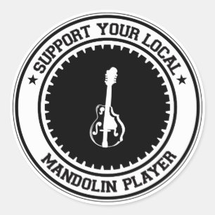 Support Your Local Mandolin Player Classic Round Sticker