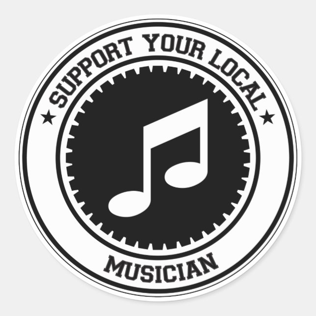 Support Your Local Musician Classic Round Sticker (Front)