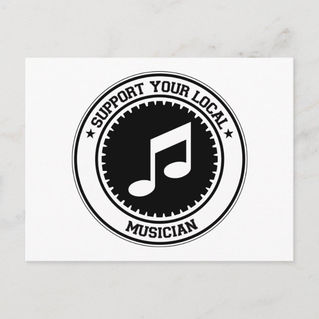 Support Your Local Musician Postcard (Front)