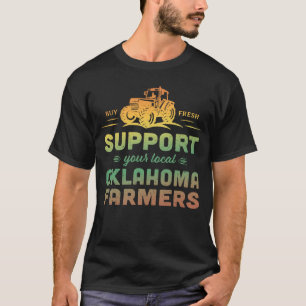 Support Your Local Oklahoma Farmers Vintage Style T-Shirt