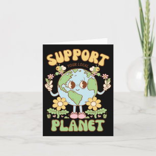Support Your Local Planet Men Women Kids Bee Earth Card