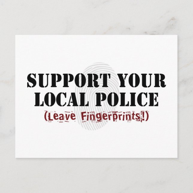 Support Your Local Police Postcard (Front)