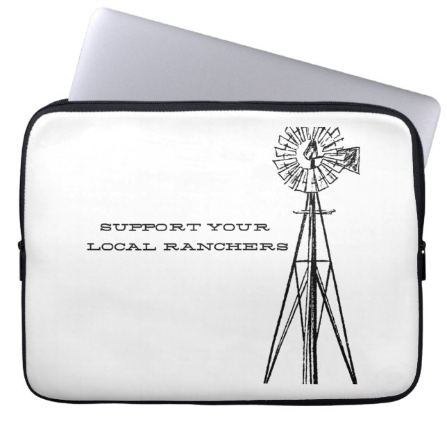 Support your local ranchers laptop case (Front)