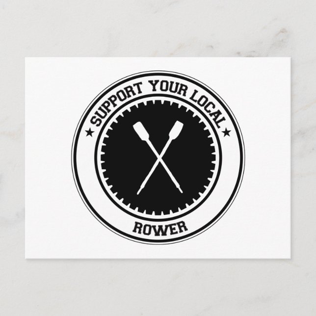 Support Your Local Rower Postcard (Front)