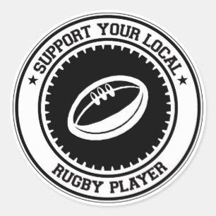 Support Your Local Rugby Player Classic Round Sticker