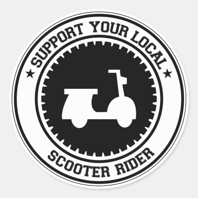 Support Your Local Scooter Rider Classic Round Sticker (Front)