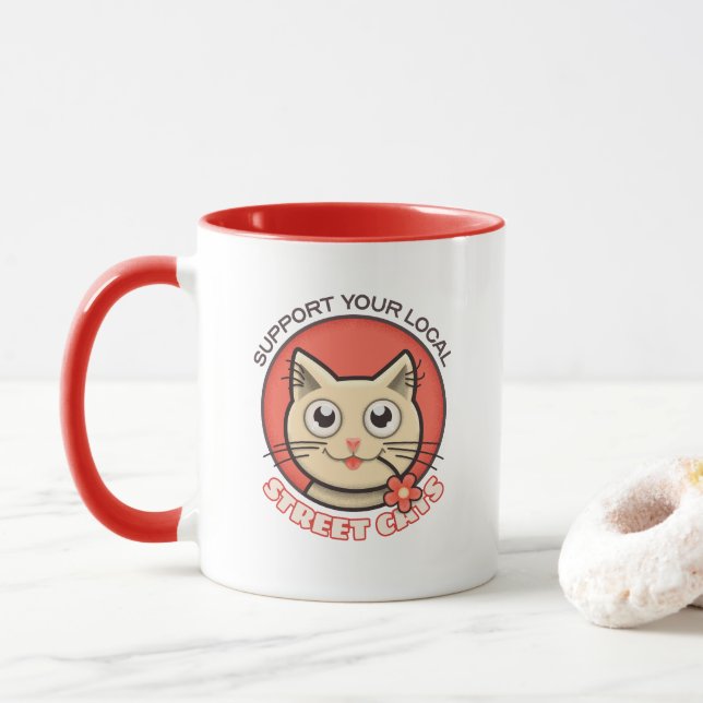 Support Your Local Street Cats Mug (With Donut)