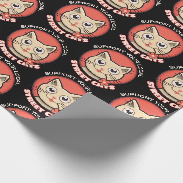 Support Your Local Street Cats Wrapping Paper (Corner)