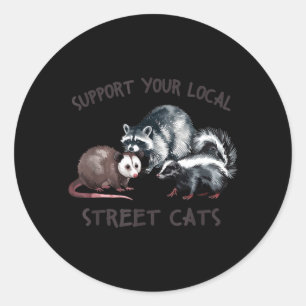 Support Your Local Wildlife Street Cats Classic Round Sticker