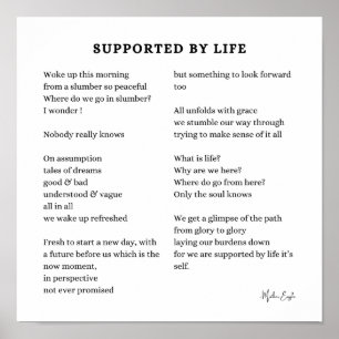 Supported by life self love encouragement poem poster