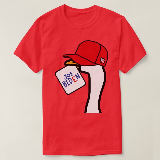 Supporter Goose in Hat with Joe Sign T-Shirt (Design Front)