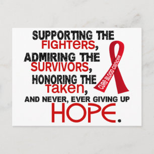Supporting Admiring Honouring 3.2 Blood Cancer Postcard