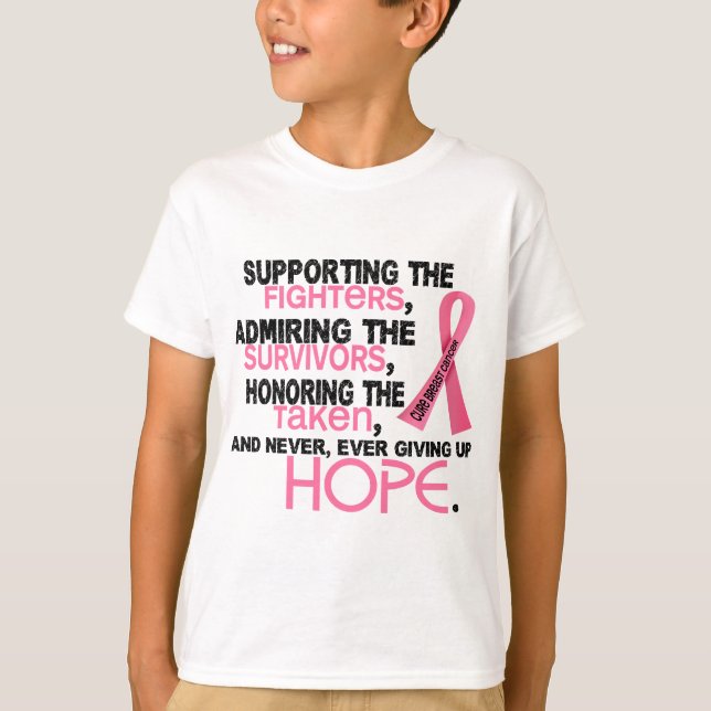 Supporting Admiring Honouring 3.2 Breast Cancer T-Shirt (Front)