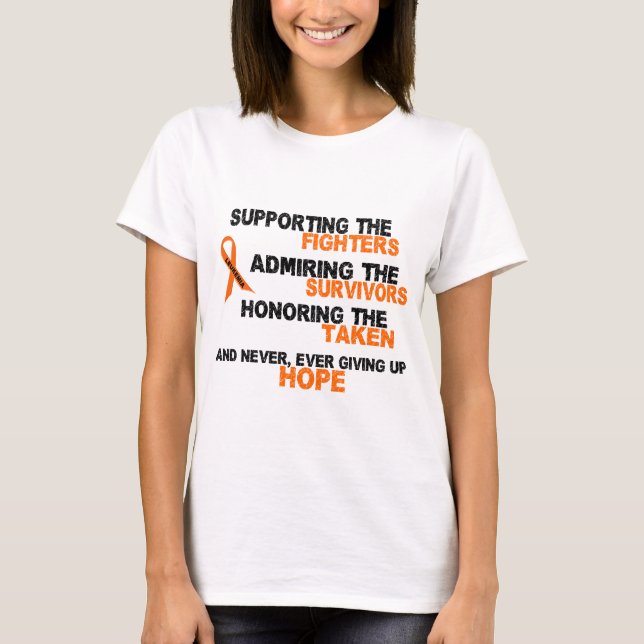 Supporting Admiring Honouring 3 LEUKEMIA T-Shirts (Front)