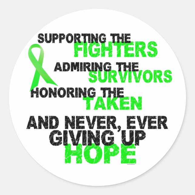 Supporting Admiring Honouring 3 LYMPHOMA Classic Round Sticker (Front)