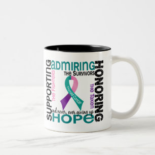 Supporting Admiring Honouring 9 Thyroid Cancer Two-Tone Coffee Mug