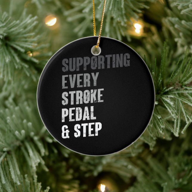 Supporting Every Stroke Pedal & Step - Multisport  Ceramic Ornament (Tree)