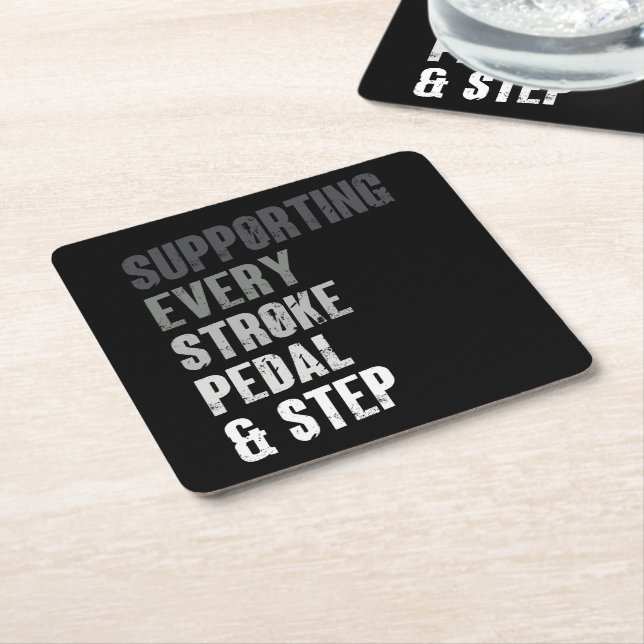 Supporting Every Stroke Pedal & Step - Multisport  Square Paper Coaster (Angled)