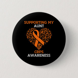 Supporting My Aunt Rsd Crps Awareness Month Orange 6 Cm Round Badge