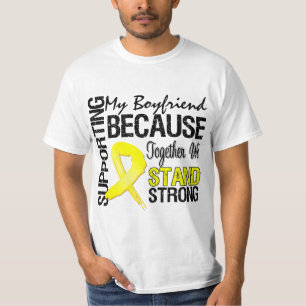 Supporting My Boyfriend We Stand Strong - Military T-Shirt