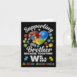 Supporting My Brother Puzzle Autism Awareness Mont Card