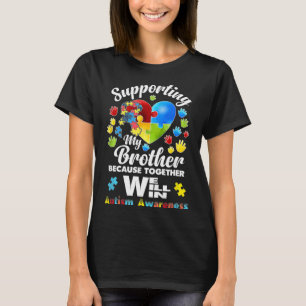 Supporting My Brother Puzzle Autism Awareness Mont T-Shirt