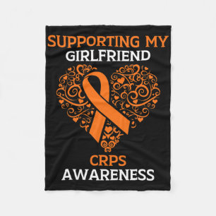 Supporting My Girlfriend Rsd Crps Awareness Orange Fleece Blanket