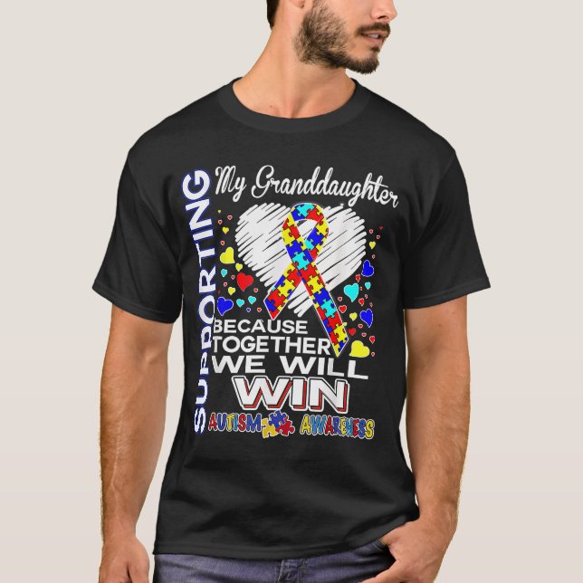Supporting My Granddaughter Autism Awareness T-Shirt (Front)