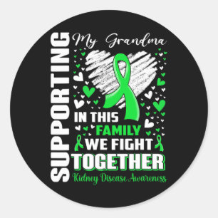 Supporting My Grandma Kidney Disease Awareness Classic Round Sticker