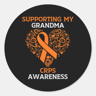 Supporting My Grandma RSD CRPS Awareness Month Ora Classic Round Sticker