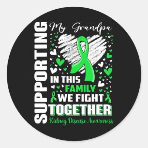 Supporting My Grandpa Kidney Disease Awareness Classic Round Sticker