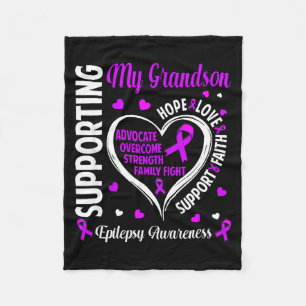 Supporting my grandson epilepsy awareness grandpar fleece blanket