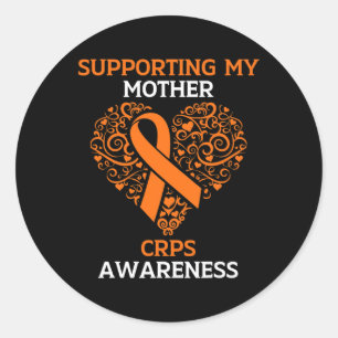 Supporting My Mother Rsd Crps Awareness Month Oran Classic Round Sticker