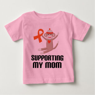Supporting My Mum Orange Awareness Ribbon Baby T-Shirt