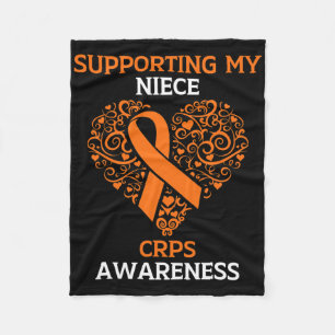 Supporting My Niece Rsd Crps Awareness Month Orang Fleece Blanket
