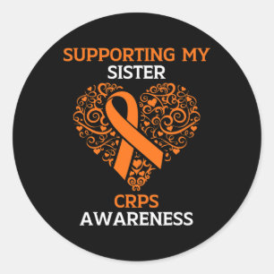 Supporting My Sister RSD CRPS Awareness Month Oran Classic Round Sticker