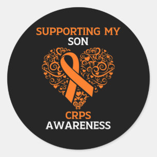 Supporting My Son Rsd Crps Awareness Month Orange Classic Round Sticker