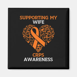 Supporting My Wife RSD CRPS Awareness Month Orange Magnet