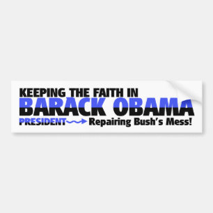SUPPORTING PRESIDENT OBAMA BUMPER STICKER