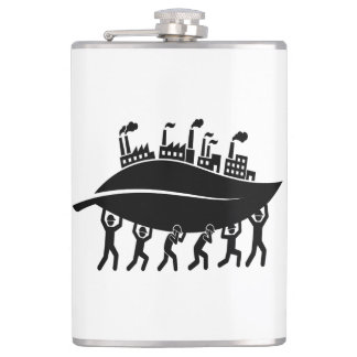 Supporting sustainable green industry and teamwork hip flask