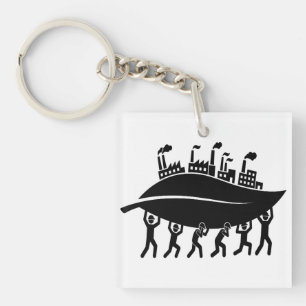 Supporting sustainable green industry and teamwork key ring
