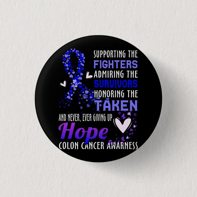 Supporting The Fighters Colon Cancer Awareness Col 3 Cm Round Badge (Front)