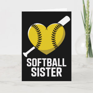 Supportive Softll Sister Fastpitch Heart And T Card