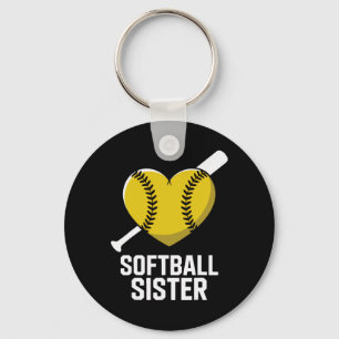 Supportive Softll Sister Fastpitch Heart And T Key Ring