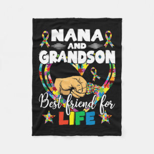 Supportive Women Autism Awareness Nana And Grandso Fleece Blanket