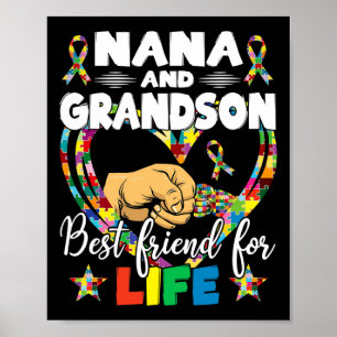 Supportive Women Autism Awareness Nana And Grandso Poster