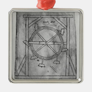 Supposedly perpetual motion mallets and wheel metal tree decoration