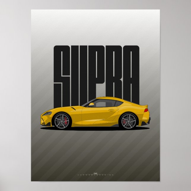Supra MK5 – Yellow Sports Car Poster (Front)